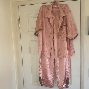 Pink Satin Pajama Set